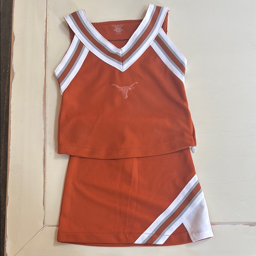 Burnt Orange and White Cheerleader Outfit , University of Texas Longhorns